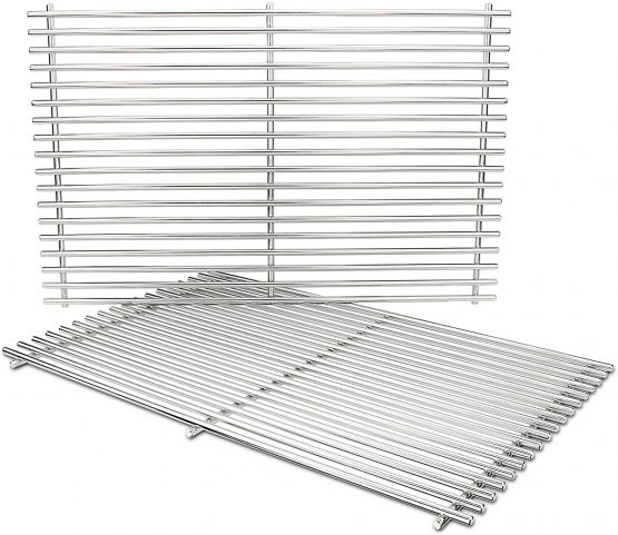 GFTIME 49.5CM Grill Grates 7528 for Weber Genesis 300 E310 E320 E330 S310 S320 S330, Stainless Steel Cooking Grids Spare Parts for Genesis EP310 EP320 6512001, 6519099 Gas Grills