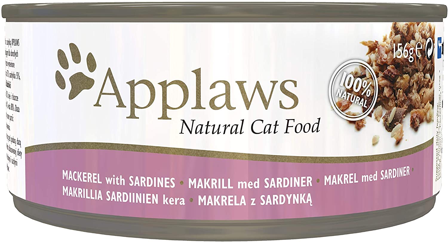 Applaws 100% Natural Wet Cat Food, Mackerel with Sardine In Broth Tin, 24 x 156 g, Pink, 83.33 g (Pack of 24) - Image 4