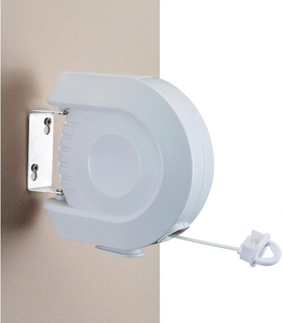 Metaltex Retractable Washing Line - Wall Mounted Retractable Washing Line, Single Outdoor Washing Line, Outdoor Laundry Dryer, White, 15-Meters - Image 2