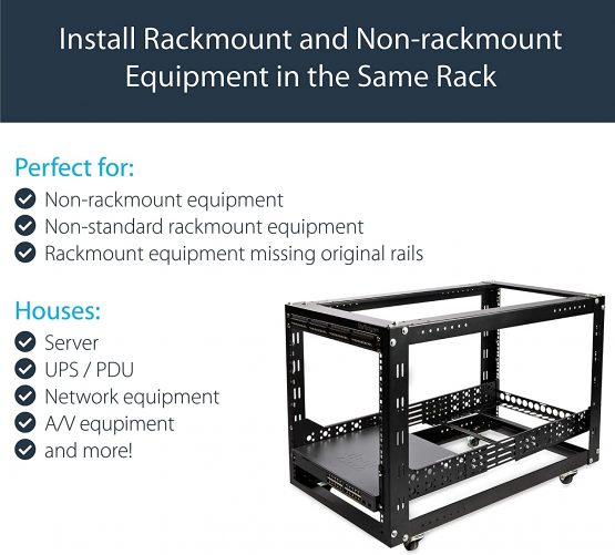 StarTech 3U Universal Server Rack Rails - TAA Compliant Fixed Mounting Rails - 19" Adjustable Depth Rack Mount Rails (UNIRAILS3U), Black - Image 4