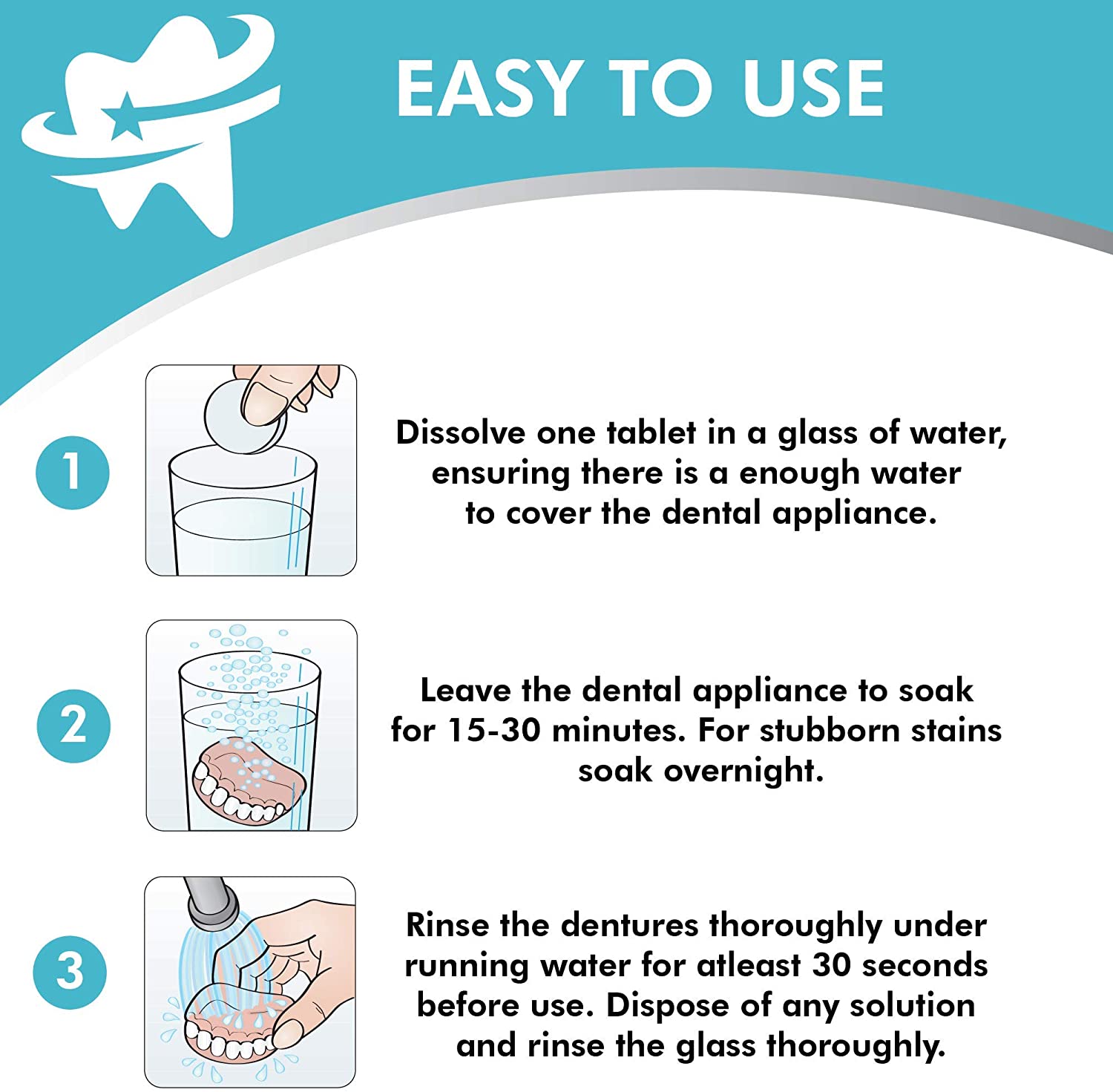 Retainer Cleaning Tablets 120 Tablets 4 Months Supply Fresh, Brite and StainFree Retainer