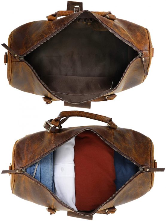 Leather Travel Duffel Bags for Men - Holdall Airplane Underseat Carry On Luggage by Rustic Town - Image 4