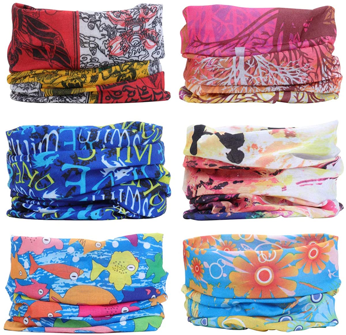 YouGa Headband Bandana - Outdoors Headwear, Scarf Bandanna, Wide Headband, Headwrap Balaclava Tube Mask Multifunctional Headwear (Blue)