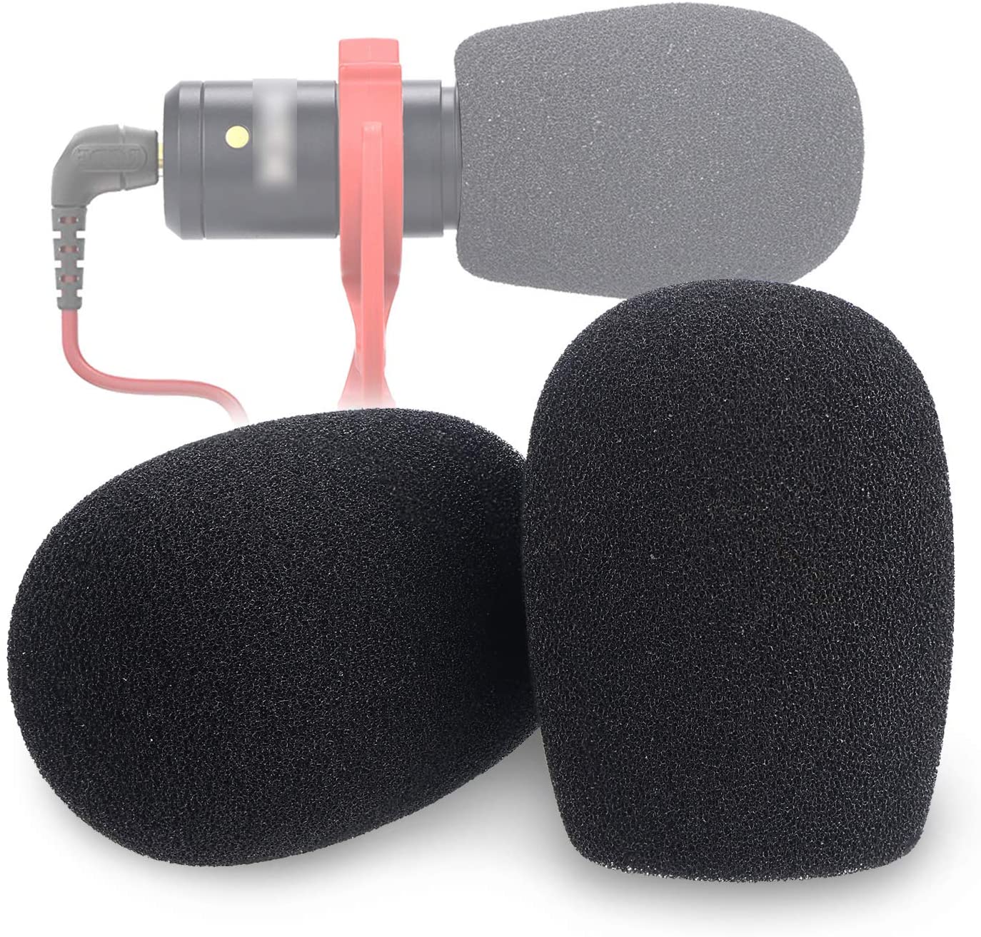 YOUSHARES VideoMicro Windscreen Foam Filter - Wind Shield Fits Rode VideoMic Me Me-L Compact Microphone (2 PACK)