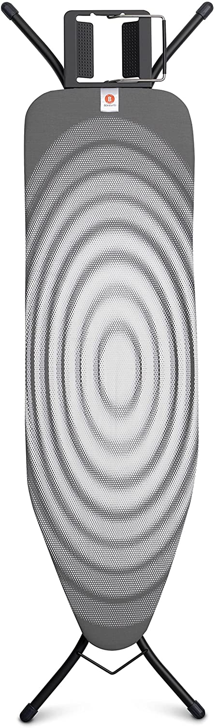 Brabantia, Ironing Board B, with Steam Iron Rest, Medium & Foldable, Adjustable Height, Non-Slip Feet Cotton Cover