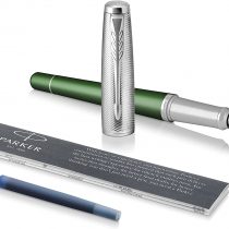 Parker Urban Fountain Pen, Premium Green with Medium Nib and Blue Ink Refill, 1931616