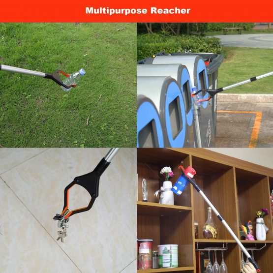 Litter Picker, 32" Foldable Long Arm Mechanical Grabber Reacher Grab & Grip Rubbish Pick Up Hand Pick-Up, Lightweight Extender Gripper Tool Handy Assist Reaching Aid (Blue) - Image 2