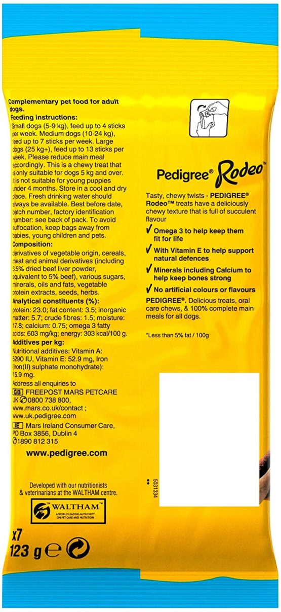 Pedigree Rodeo - Dog Treats with Beef, 84 Sticks, 12 x 123 g - Image 3