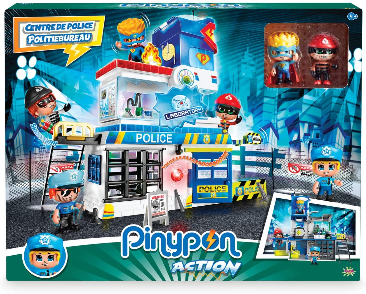 Giochi Preziosi Pinypon Action Police Station with 2 Mix&Match Characters and Accessories, Multi-coloured