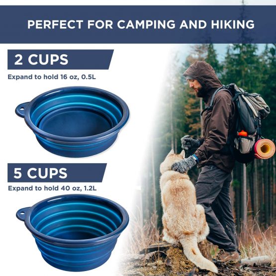 Bonza Collapsible Dog Bowl, Portable Dog Water Bowl for Medium to Large Pets, Lightweight, Sturdy, Leak Proof, Food Safe, Premium Quality Travel Pet Bowl Solution (Large, Navy Blue) - Image 4