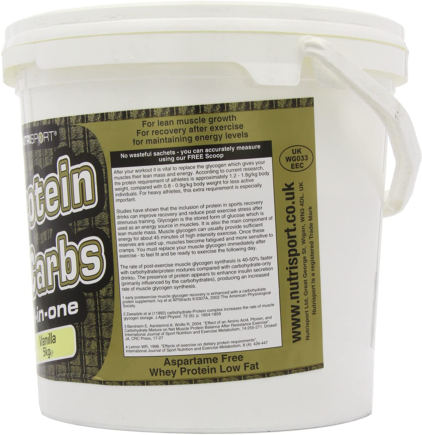 Nutrisport Protein + Complex Carbs Vanilla 5kg, 5 kg (Pack of 1) - Image 2