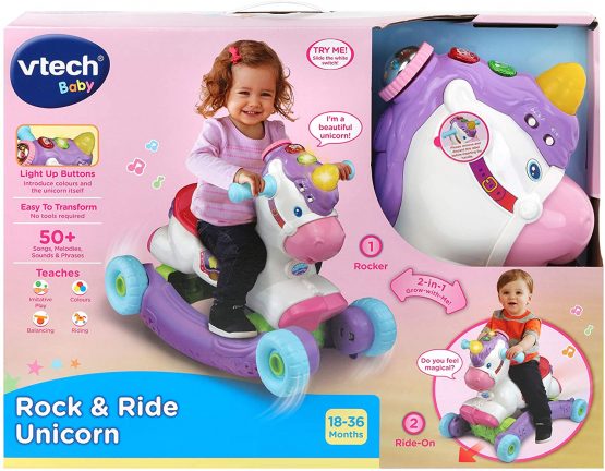VTech Rock and Ride Unicorn Baby Ride On Toy, Rocker, Interactive Baby Musical Toy with Learning and Sound Features, First Steps Walking Support for Babies & Toddlers Aged 18-36 months old - Image 4