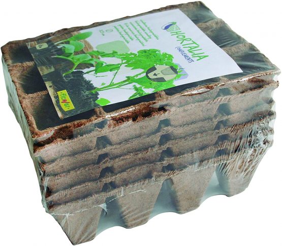 Flower 55044 – Biodegradable seed trays, 12 Cavities, Pack of 6