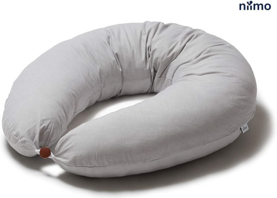 Niimo Pregnancy Pillow for Sleeping XXL Multifunctional Cushion for Nursing Breastfeeding Baby and Maternity Full Body Pillow Pregnant Women 100% Cotton Pillowcase Removable (Grey) - Image 2