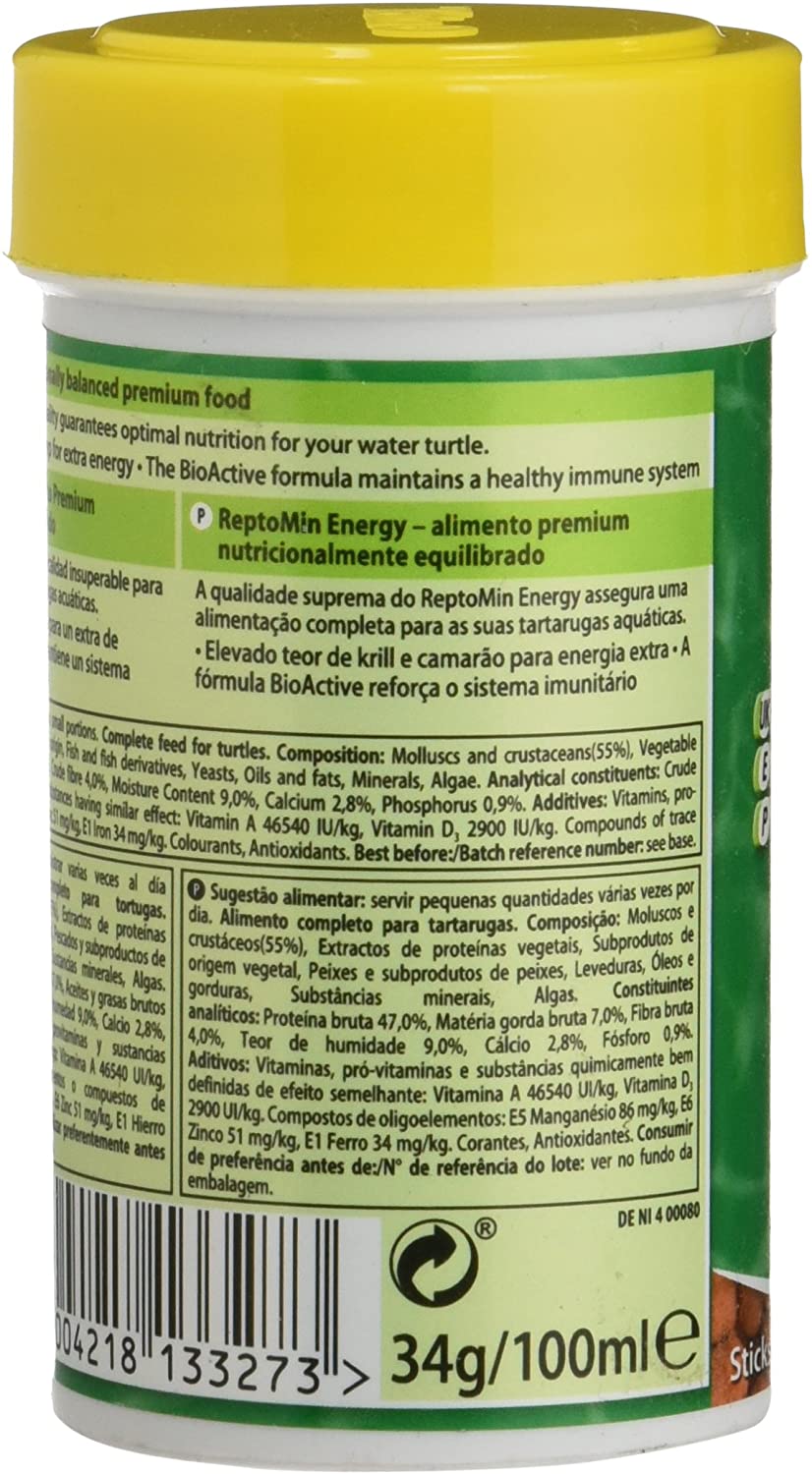Tetra ReptoMin Energy, Complete Turtle Food for All Water Turtles 100 ml, multicoloured, 34 g (Pack of 1) - Image 3