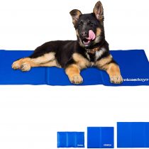Relaxdays Self-Cooling Dog Mat, Wipeable, Gel Pad, Blanket for Animals, Polyester, Blue, 1 Piece