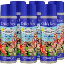 Childs Farm | 2 in 1 Shampoo & Conditioner | Rhubarb & Custard | Sensitive Skin | Detangles & Nourishes Hair | 250ml Pack of 6
