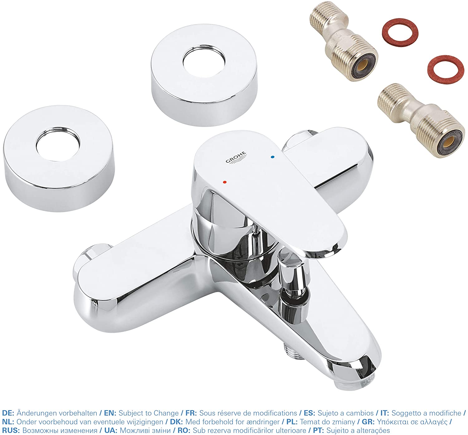 GROHE 33390002 Eurodisc Cosmopolitan Bath Tap, Regular Spout, Chrom; Für Wandmontage, WALL-MOUNTED - Image 3