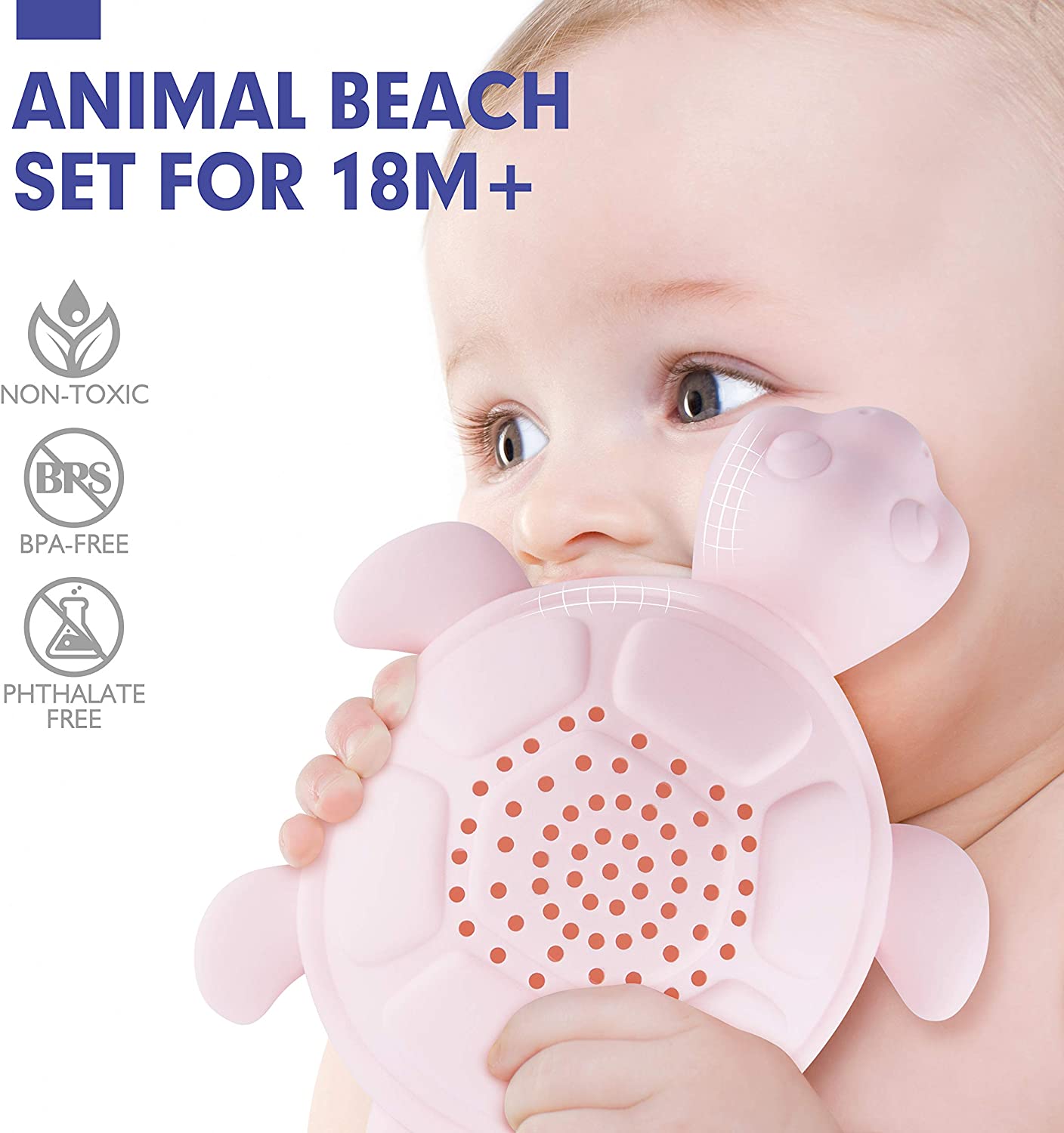 hahaland 7PCS Beach Sand Toys for Toddlers Age 2-5, Bucket and Spade Set including Animal Molds - Image 3
