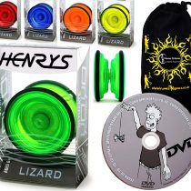 Henrys LIZARD YoYo - Professional Yo Yo Set + LEARN Yo-Yo Tricks DVD +Travel Bag! Pro YoYos For Kids & Adults. (Blue)