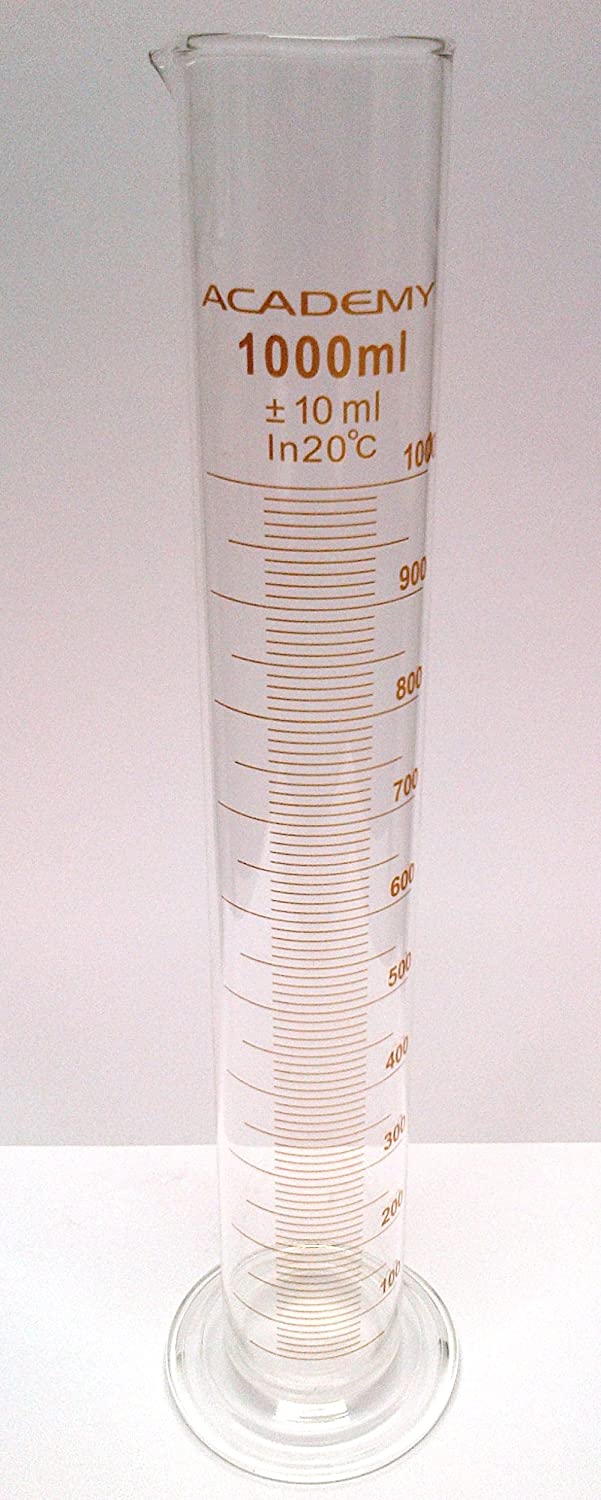 KING SCIENTIFIC GLASS MEASURING CYLINDER (GRADUATED BOROSILICATE GLASS) 1000ML, Amber