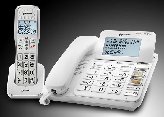 Geemarc AMPLIDECT COMBI 595- Amplified Corded and Cordless Telephone with Large Photo Buttons and SOS buttons for Hard of Hearing- UK Version - Image 2
