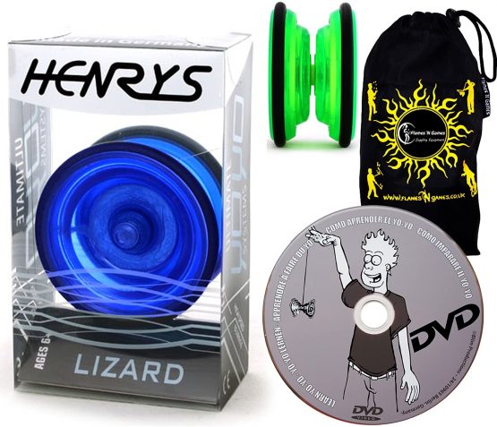Henrys LIZARD YoYo - Professional Yo Yo Set + LEARN Yo-Yo Tricks DVD +Travel Bag! Pro YoYos For Kids & Adults. (Blue) - Image 2