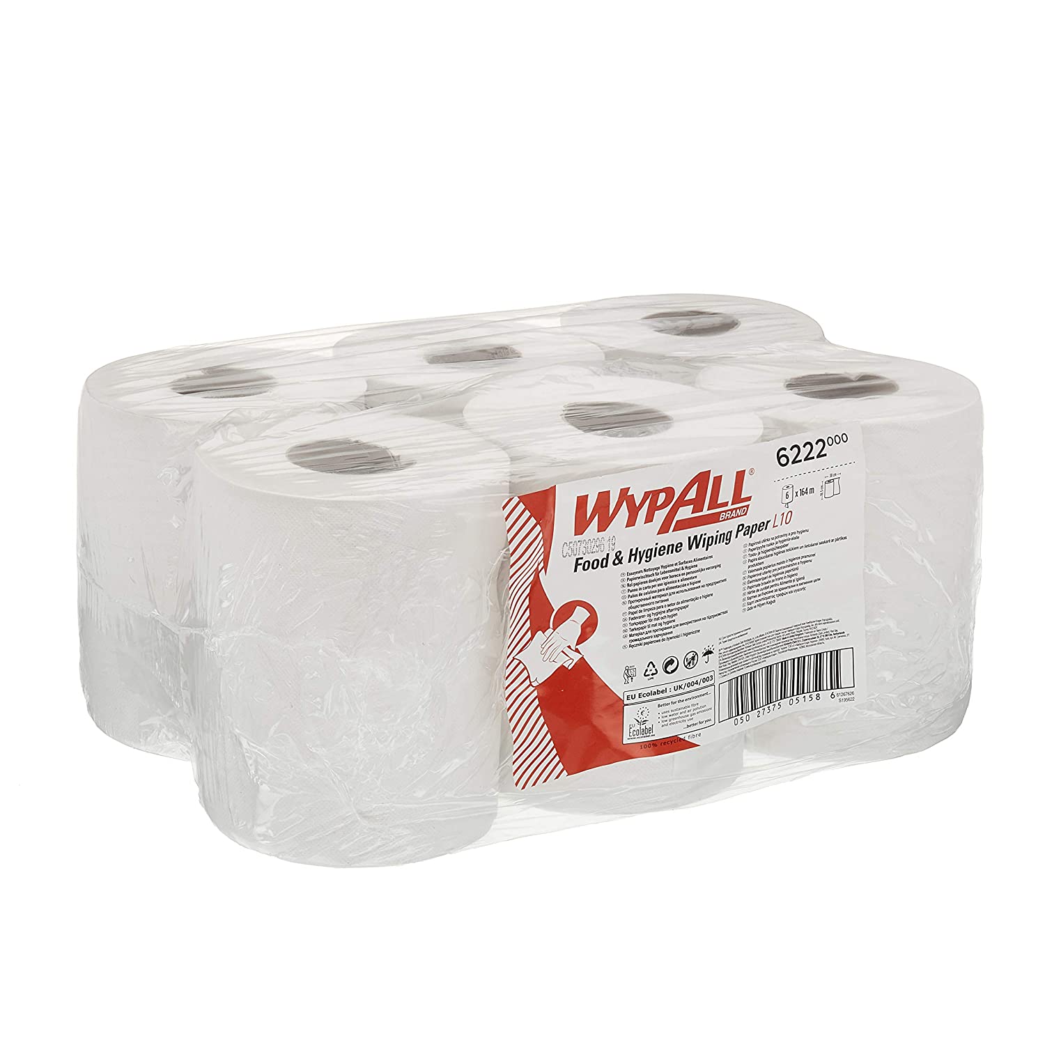 WypAll Wiping Paper 6222, L10 White Food & Hygiene Centrefeed Wipes