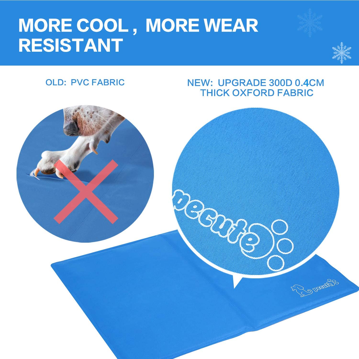 pecute Dog Cooling Mat Extra Large 140x90cm, Durable Pet Cool Mat Non-Toxic Gel Self Cooling Pad, Great for Dogs Cats in Hot Summer - Image 3