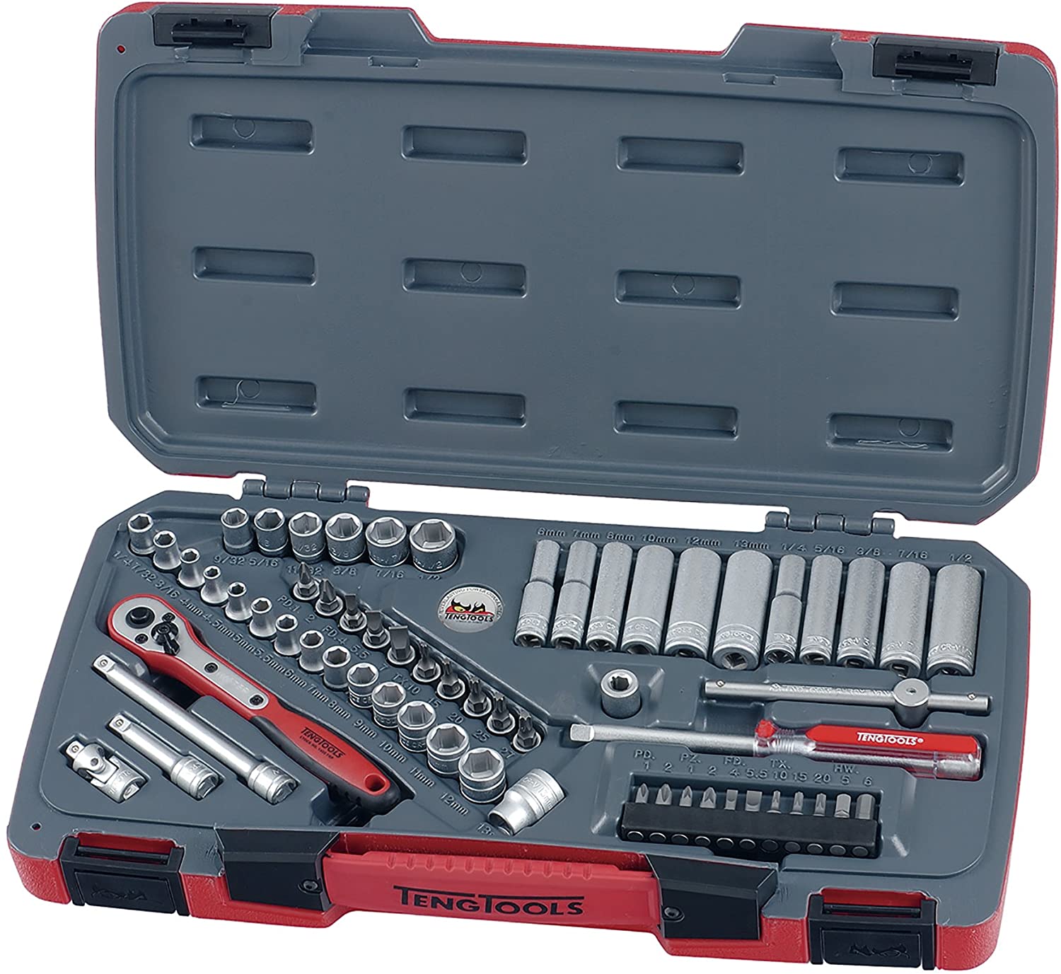 Tengtools T1460 Socket 1/4 Inch 60 Pieces, 1/4 inches