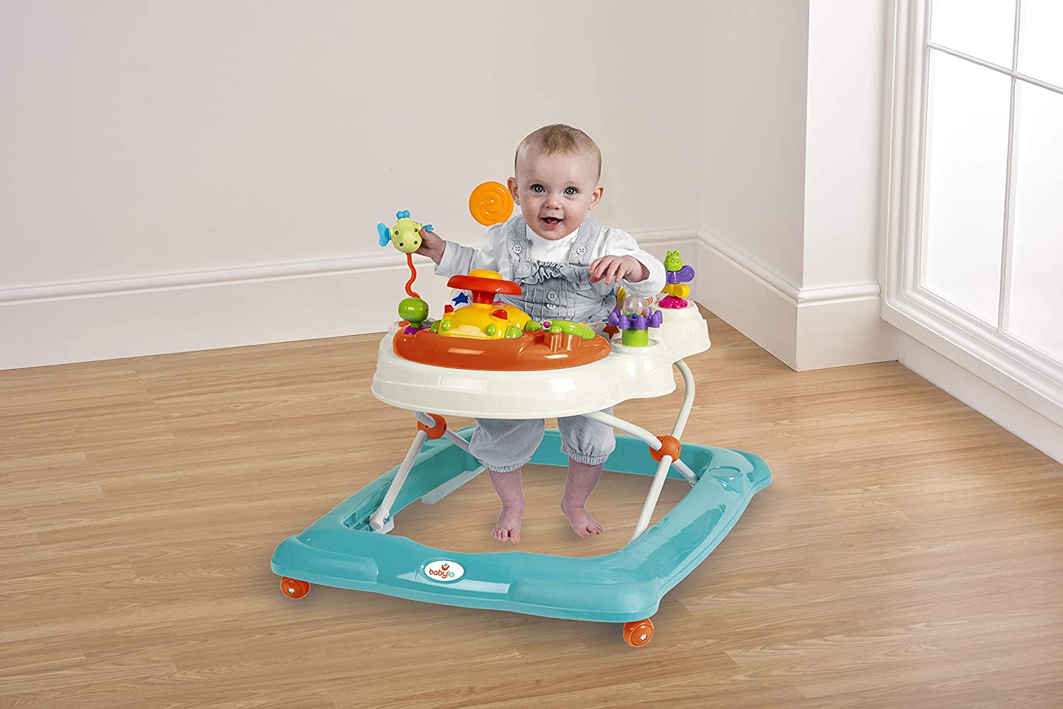 Babylo Twist About Baby Walker with Activities and Electronic Games, Height Adjustable and 120 Degree Padded Swivel seat - Image 3
