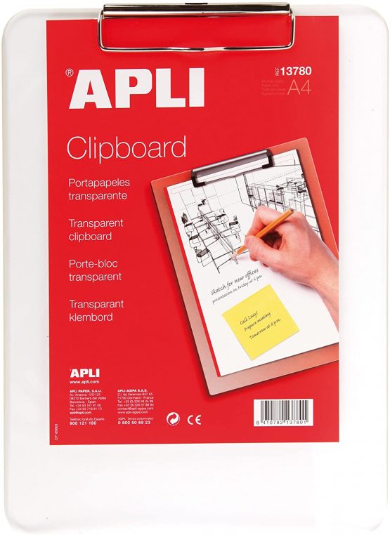 APLI 13780 – Transparent Plastic Block Holder 210 x 297 mm