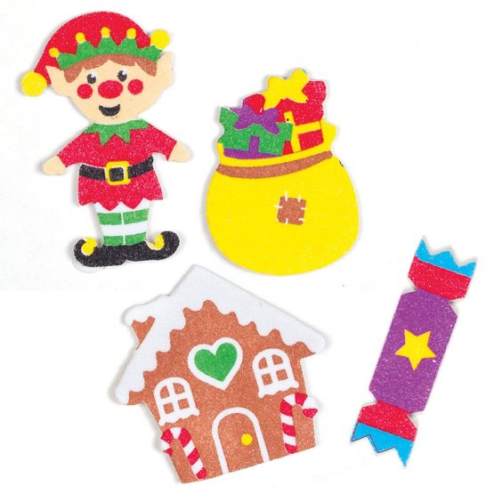 Baker Ross AT302 Christmas Foam Stickers, Festive Arts and Craft (Pack of 120), Assorted - Image 3