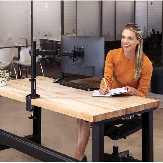 Fellowes Reflex Series Single Monitor Arm - Ergonomic VESA Compliant Adjustable Stand with Tilt, Swivel, Rotation Functions - Cable Management System, Max Monitor Size 32", Max Weight 8KG - Image 3