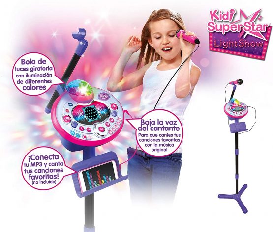 VTech - Kidi SuperStar LightShow, Interactive Electronic Karaoke, MP3 Connection, Light Effects, Voice, Recorder, Built-in Speaker, Games, Clapse and Oovation Sounds, Pink (80-165822) - Image 3