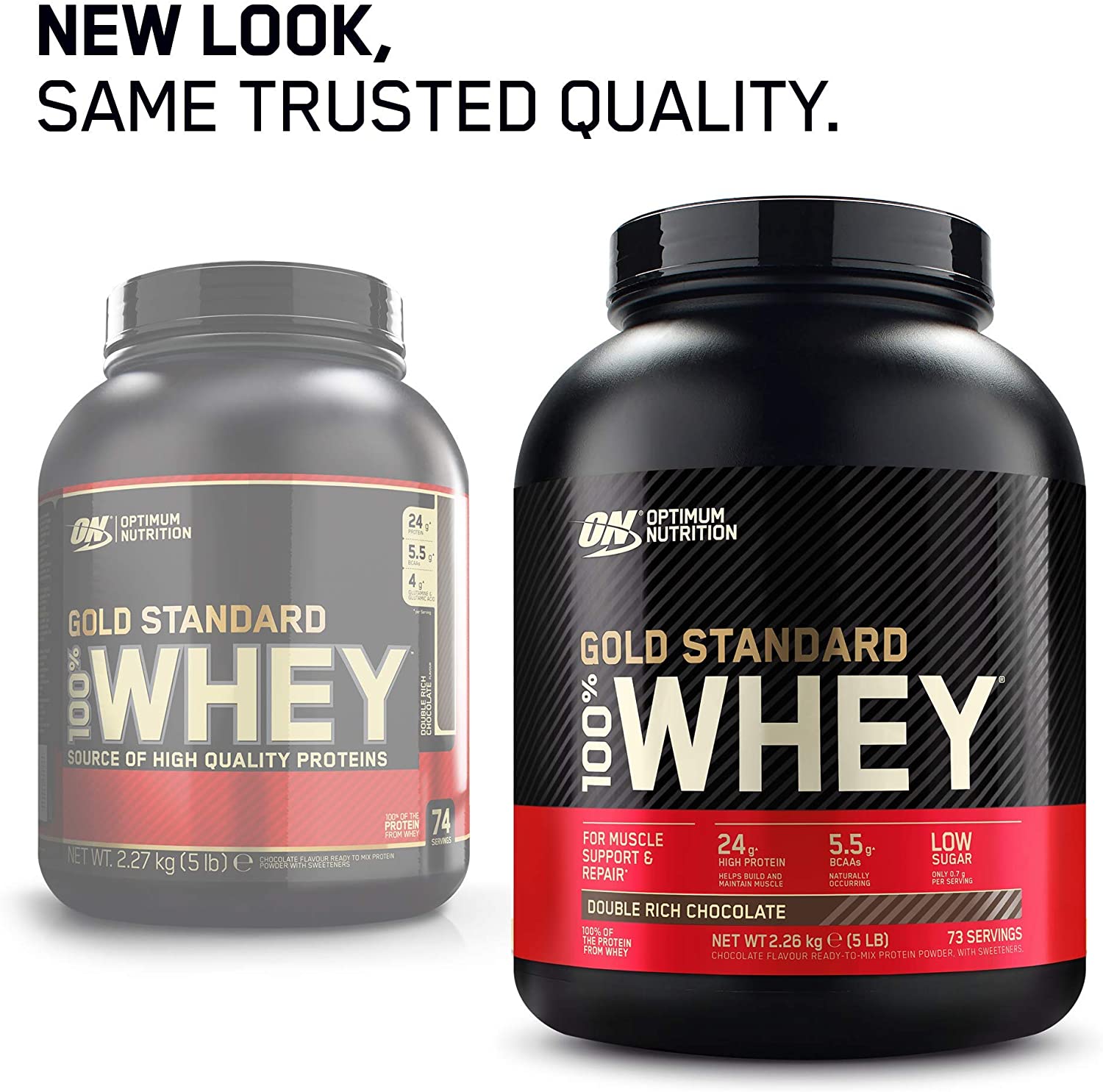 Optimum Nutrition Gold Standard 100% Whey Protein Powder for Muscle Building and Recovery Unflavoured, 2.25kg, 75 Servings - Image 2