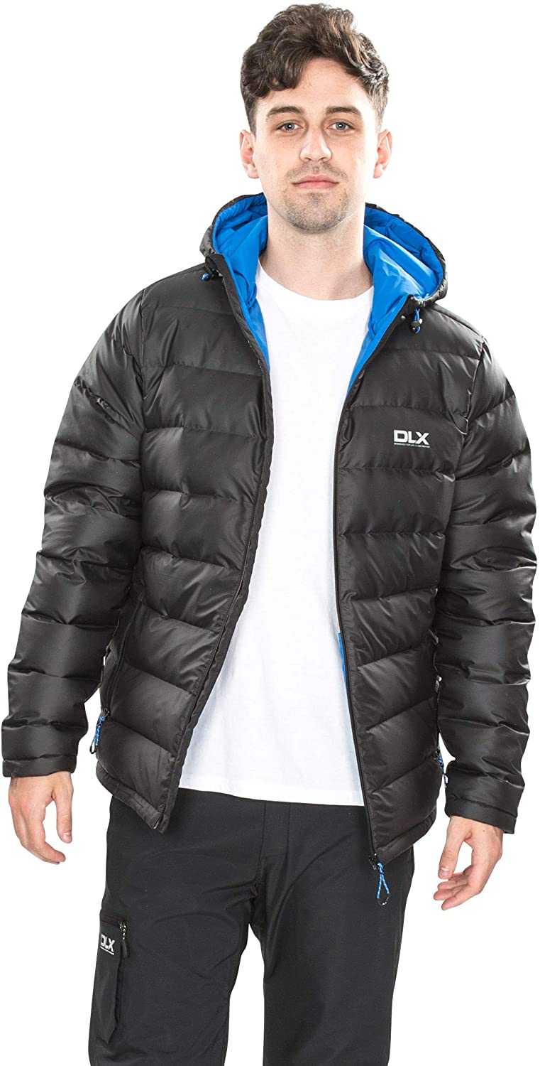 Trespass DLX Ambrose, Black, XS, Warm Down Jacket with Hood, 80% Hydrophobic Down for Men X-Small, Black - Image 2