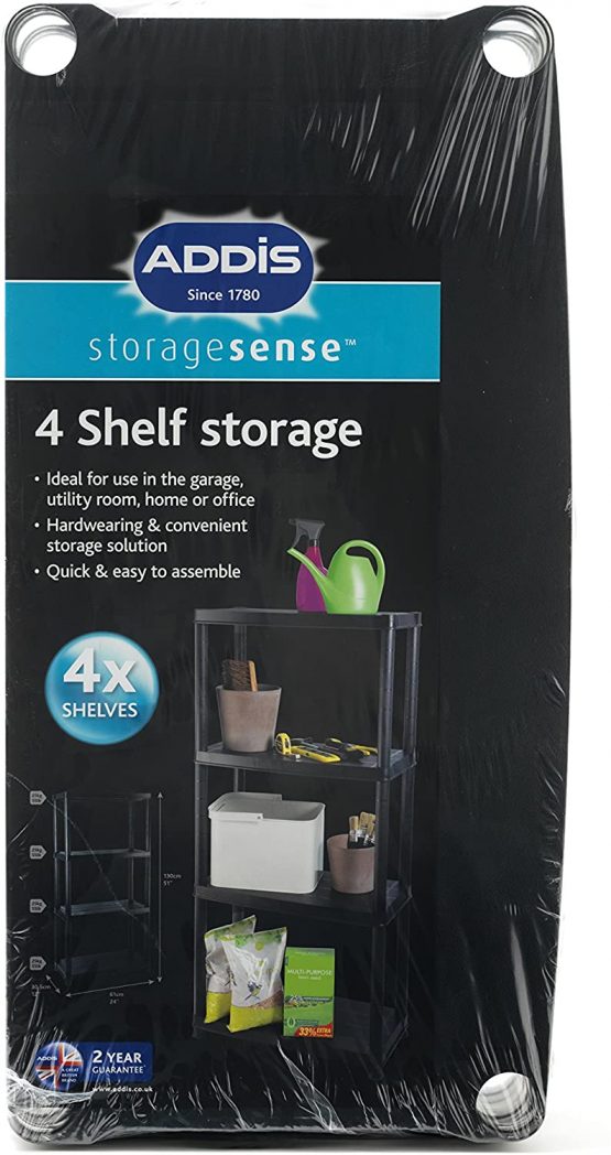 Addis 516571 4 Shelf Storage, Black, 12" - Image 4