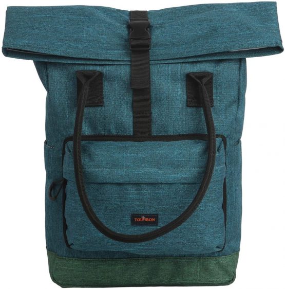 TOURBON Nylon Roll-top Clip-On Market Shopper Bike Panniers Shoulder Tote Bag - Image 4