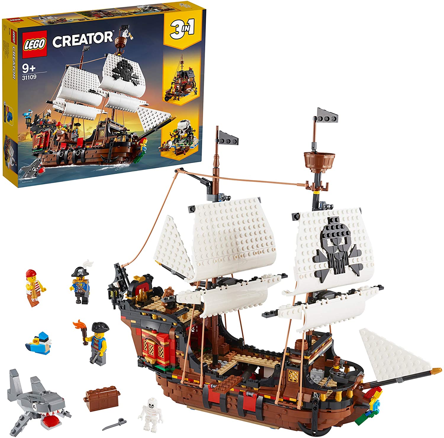 LEGO 31109 Creator 3in1 Pirate Ship Toy with Inn & Skull Island