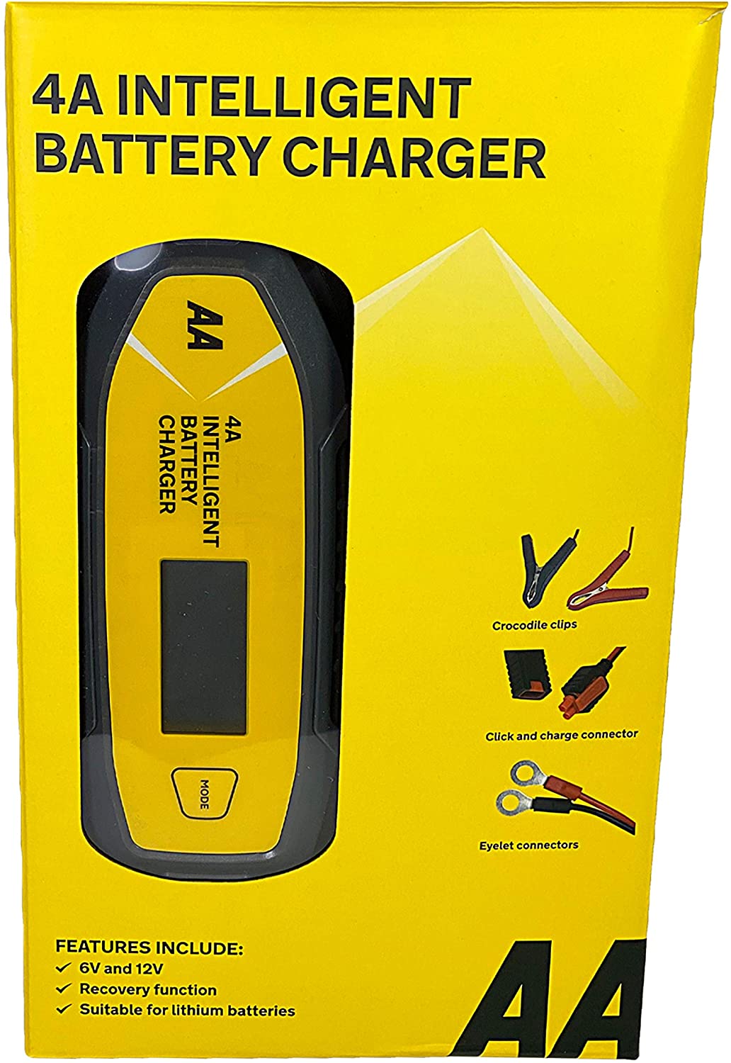 AA AA0725 4A Intelligent Car Battery Charger, LCD,8 Stage, Recover Dead Battery,Up To 4.0 DC Current - Image 3