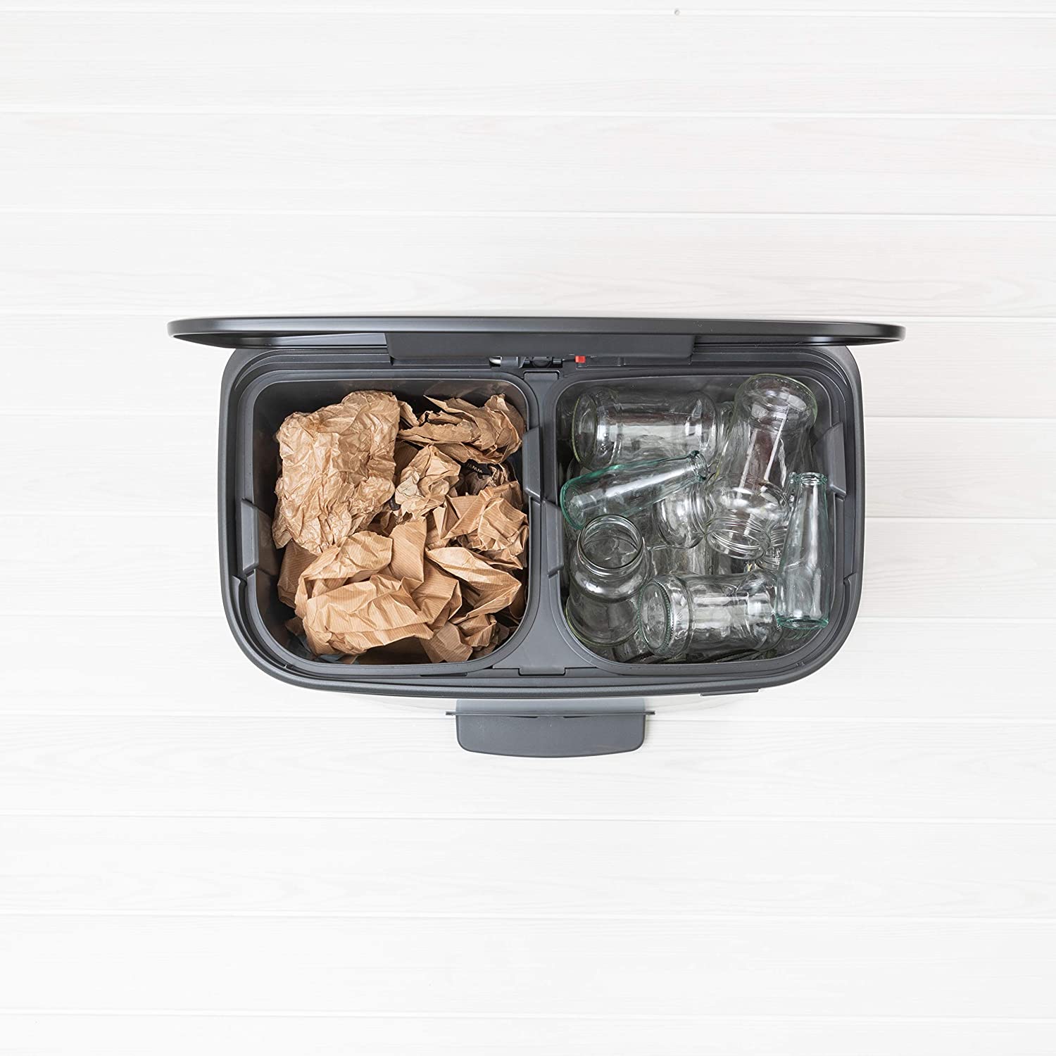 Brabantia Bo Pedal Bin - 2 x 30L Inner Buckets (Matt Black) Large Waste/Recycling Kitchen Bin - Soft Closing Lid - Image 3