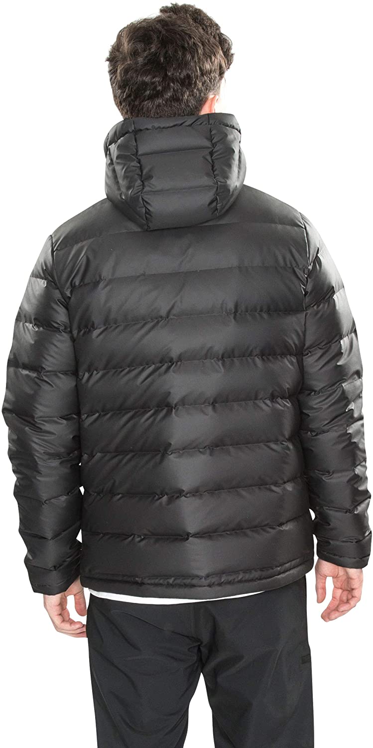 Trespass DLX Ambrose, Black, XS, Warm Down Jacket with Hood, 80% Hydrophobic Down for Men X-Small, Black - Image 3
