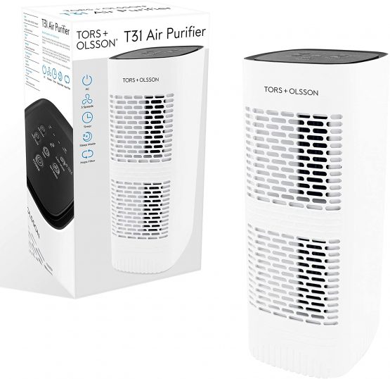 Tors & Olsson Air Purifier with HEPA and Carbon Filters / Home and Office Use / Helps Relieve Allergies & Improves Sleep Quality / Optional Replacement Filters (T31 2 Stage Air Purifier)