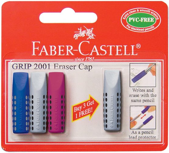 Faber-Castell Grip 2001 Eraser Caps (Pack of 4)