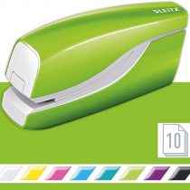 Leitz 55661054 Electric Stapler, 10 Sheet Capacity, Battery Powered, WOW Range, Green