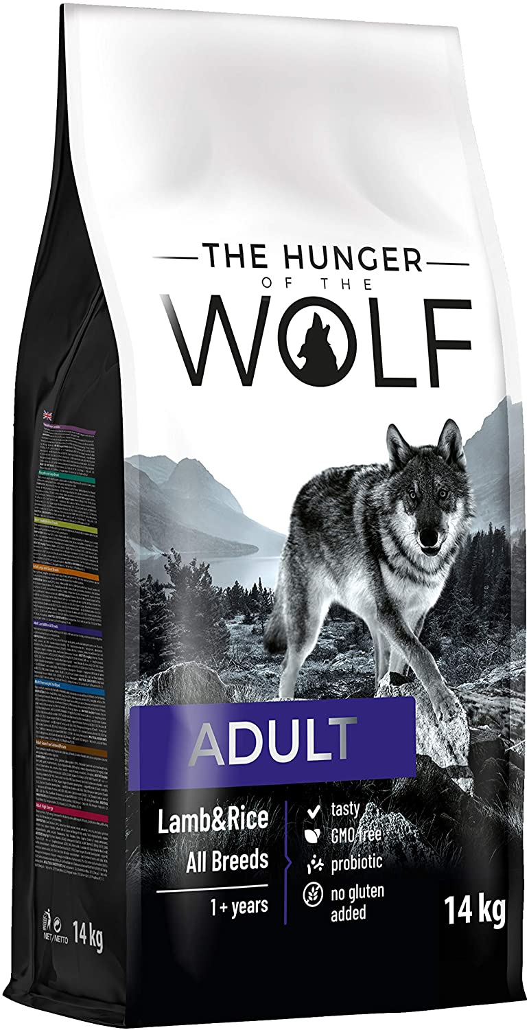 The Hunger of the Wolf Dry Dog Food - for All Breeds Delicate Formula with Lamb and Rice, Adult - 14 kg (Pack of 1)