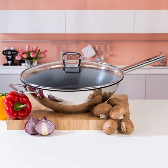 Vivo by Villeroy & Boch Group CW0570 Wok, Non-Stick, Stainless Steel, Suitable for All Hob Types Including Induction, 30 cm, Black - Image 2