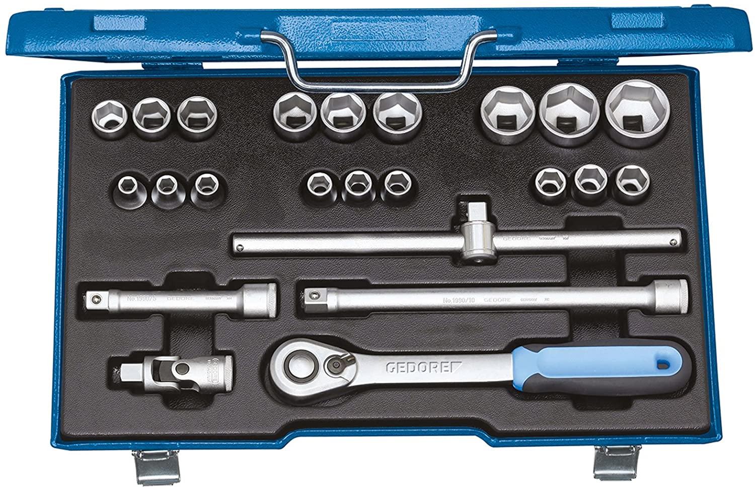 GEDORE 23-piece Socket spanner set, 1/2", 8-32 mm, Tool, Sockets ratchet, for Automotive 19 EMU 20, Red