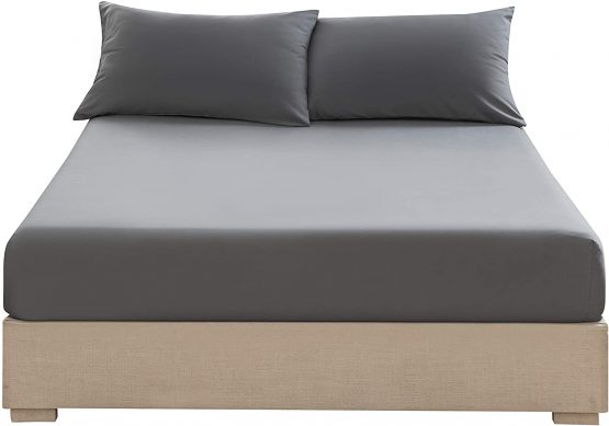 AYSW Bedding Set and Fitted Sheet King Size 4 Pieces 100GSM Brushed Microfiber Duvet Cover with Pillowcases Luxury with 16'' Deep Pocket Bed Sheet Soft Duvet Cover Fade Resistant Grey - Image 2